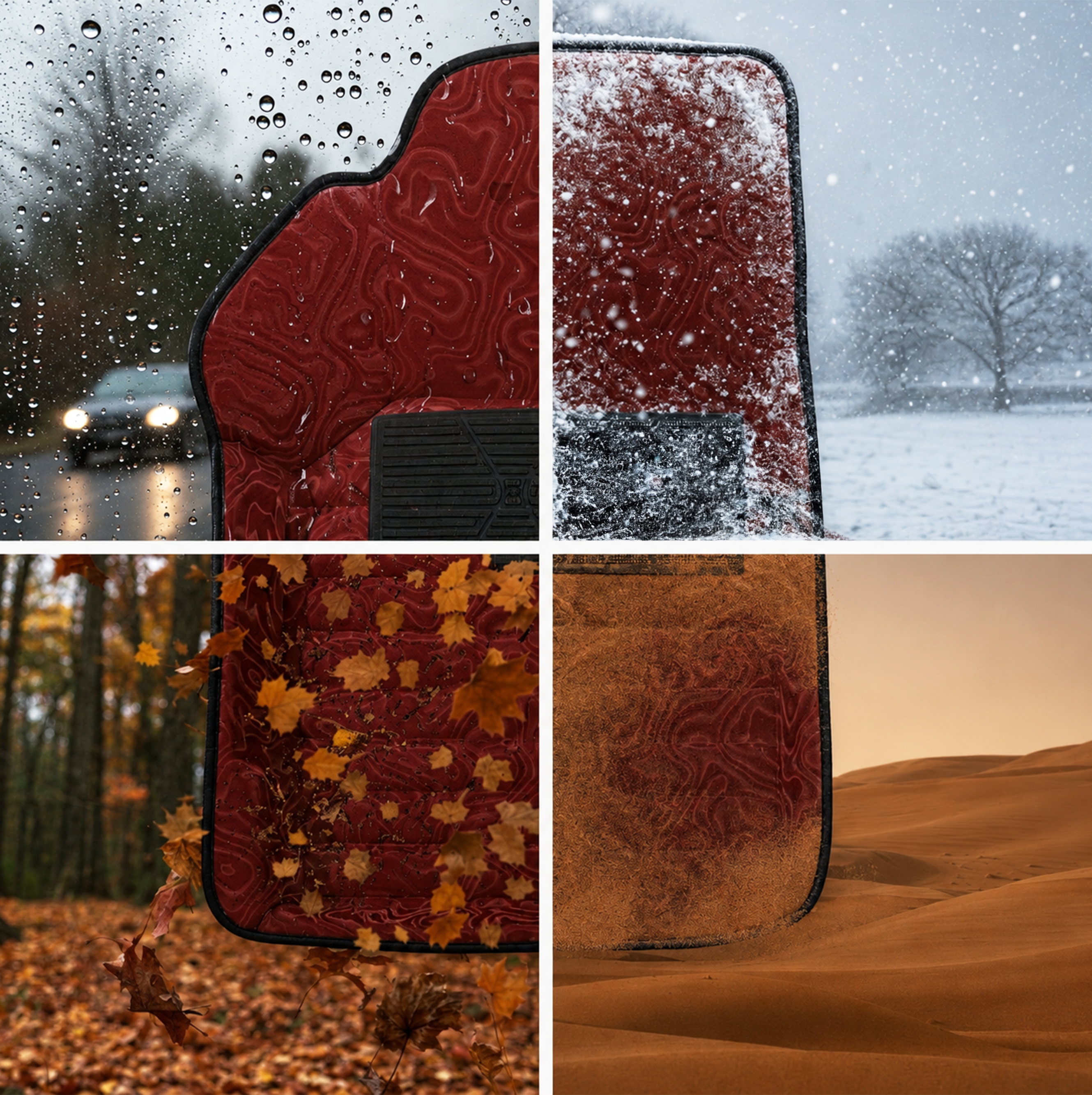 Mawja Car Mats Royal Maroon Edition