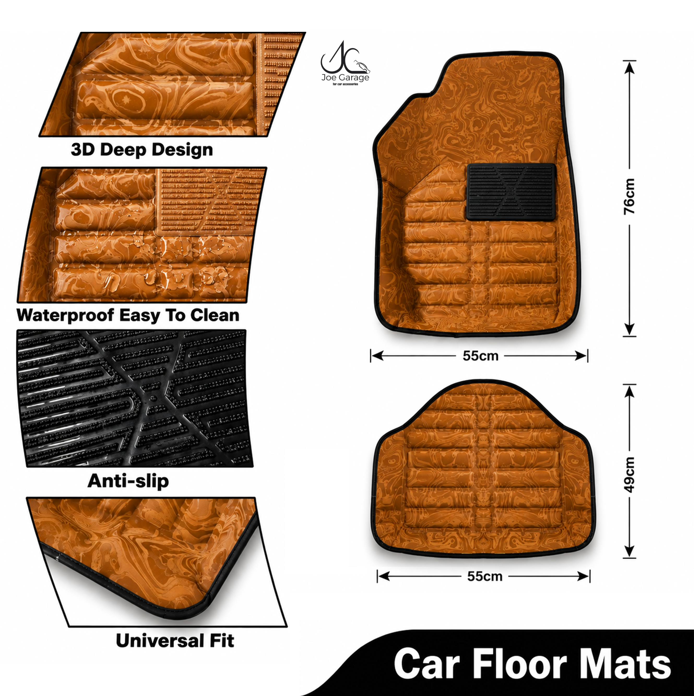 Mawja Car Mats Copper Orange Edition