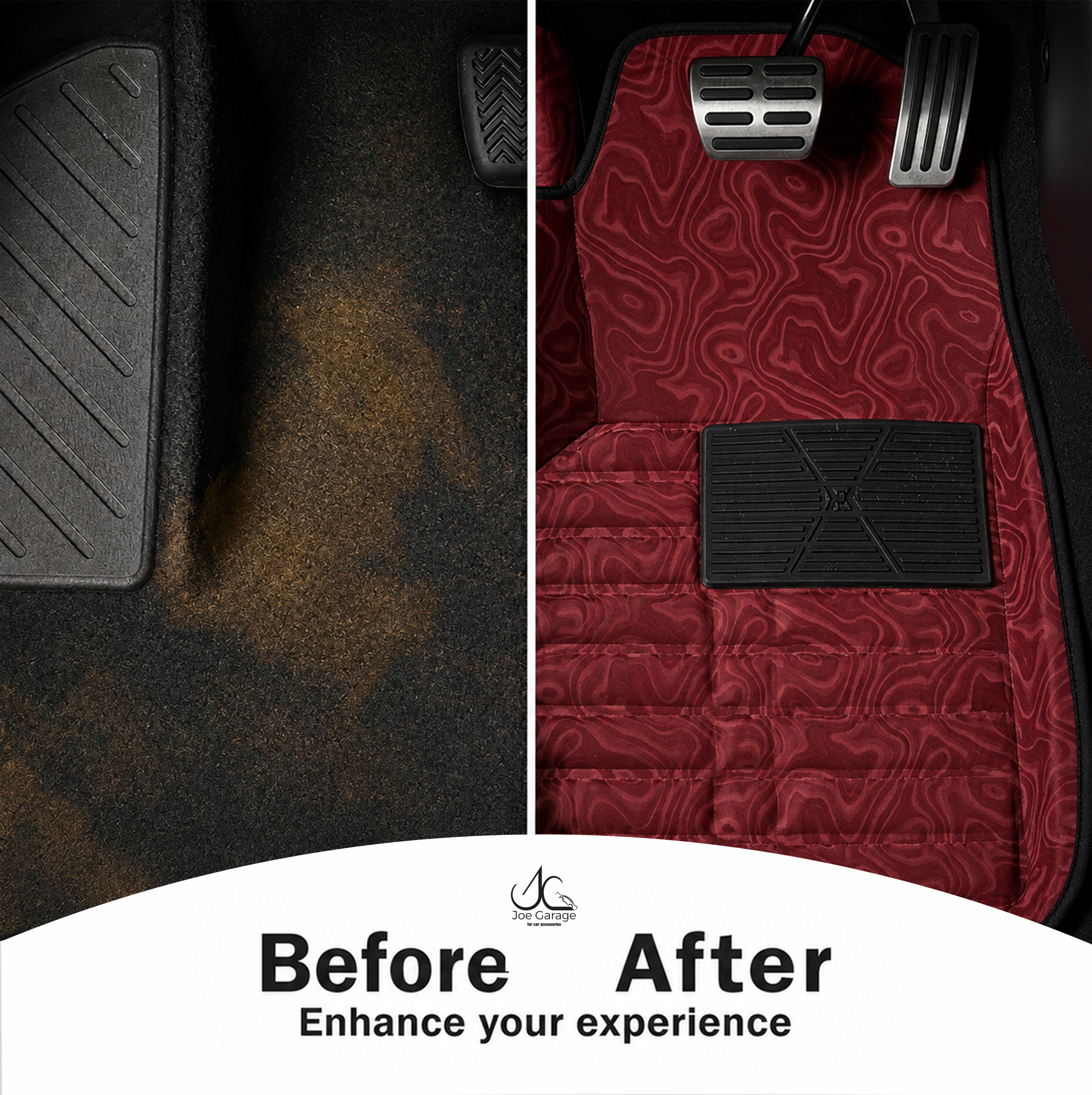 Mawja Car Mats Royal Maroon Edition