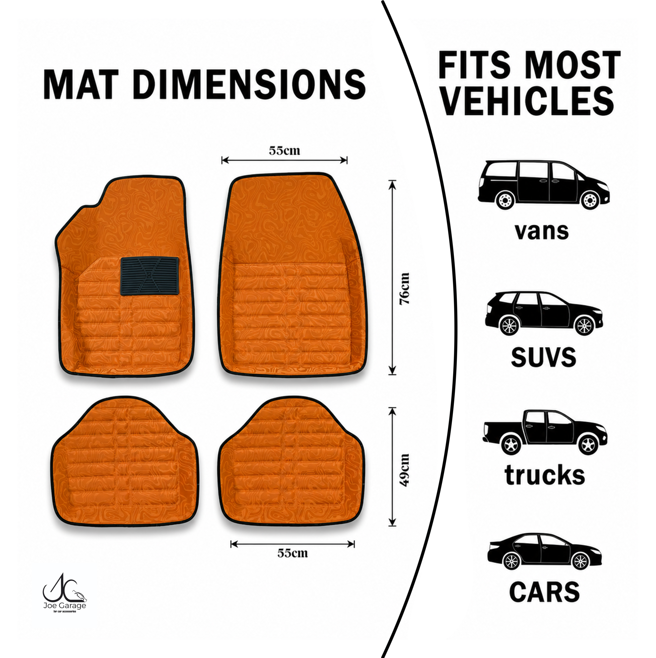 Mawja Car Mats Copper Orange Edition