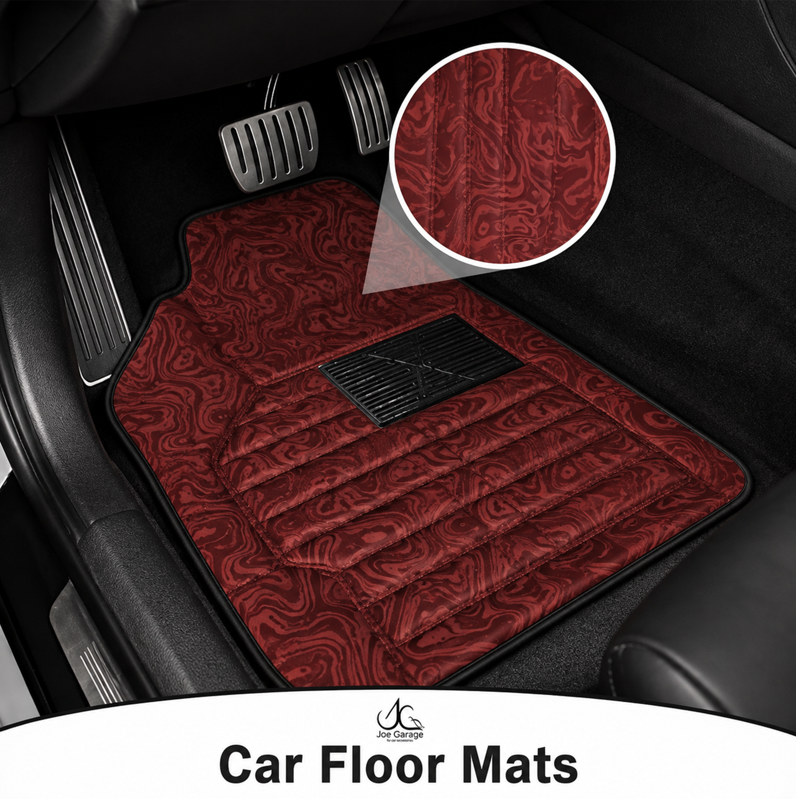 Mawja Car Mats Royal Maroon Edition