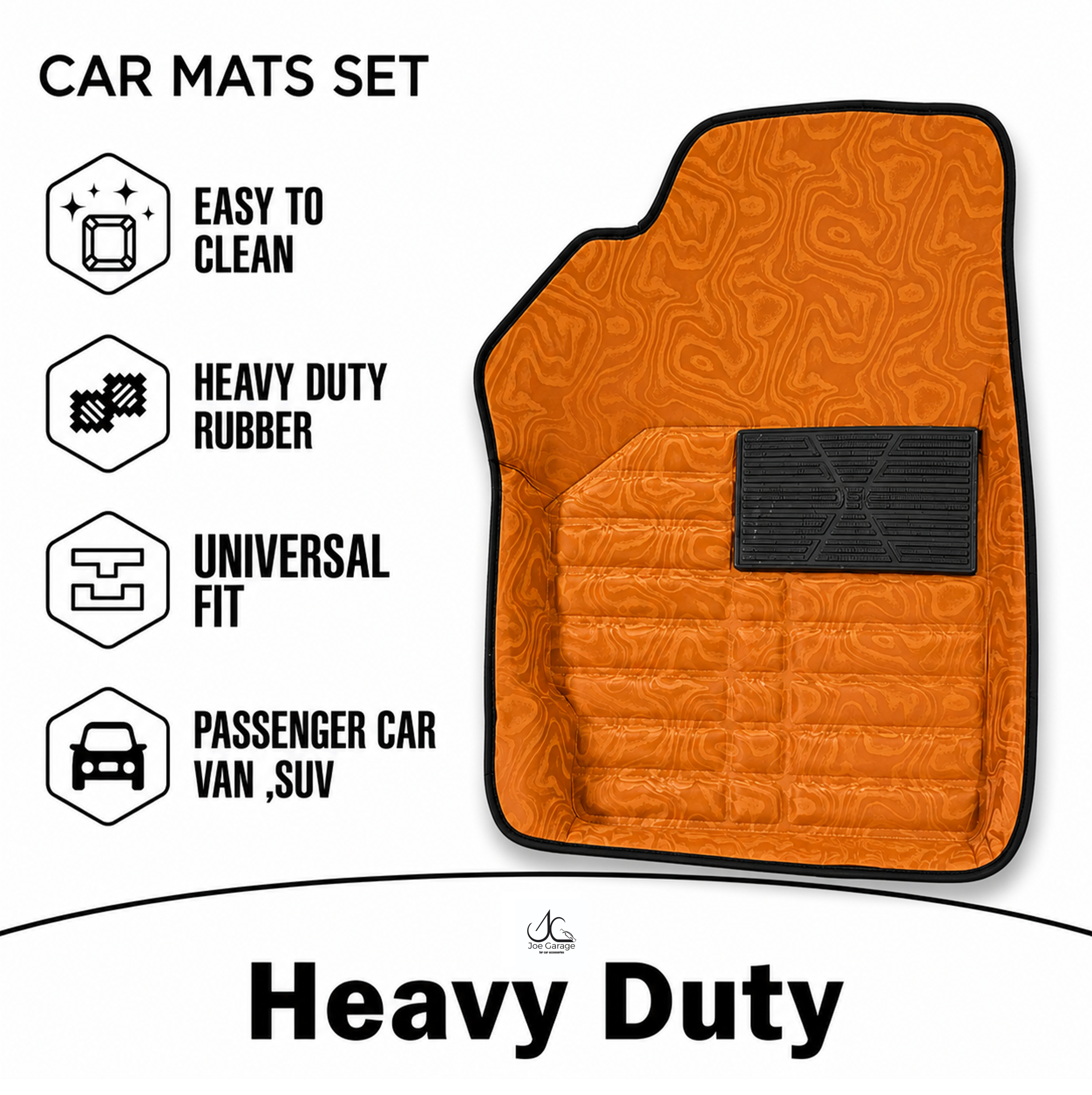 Mawja Car Mats Copper Orange Edition