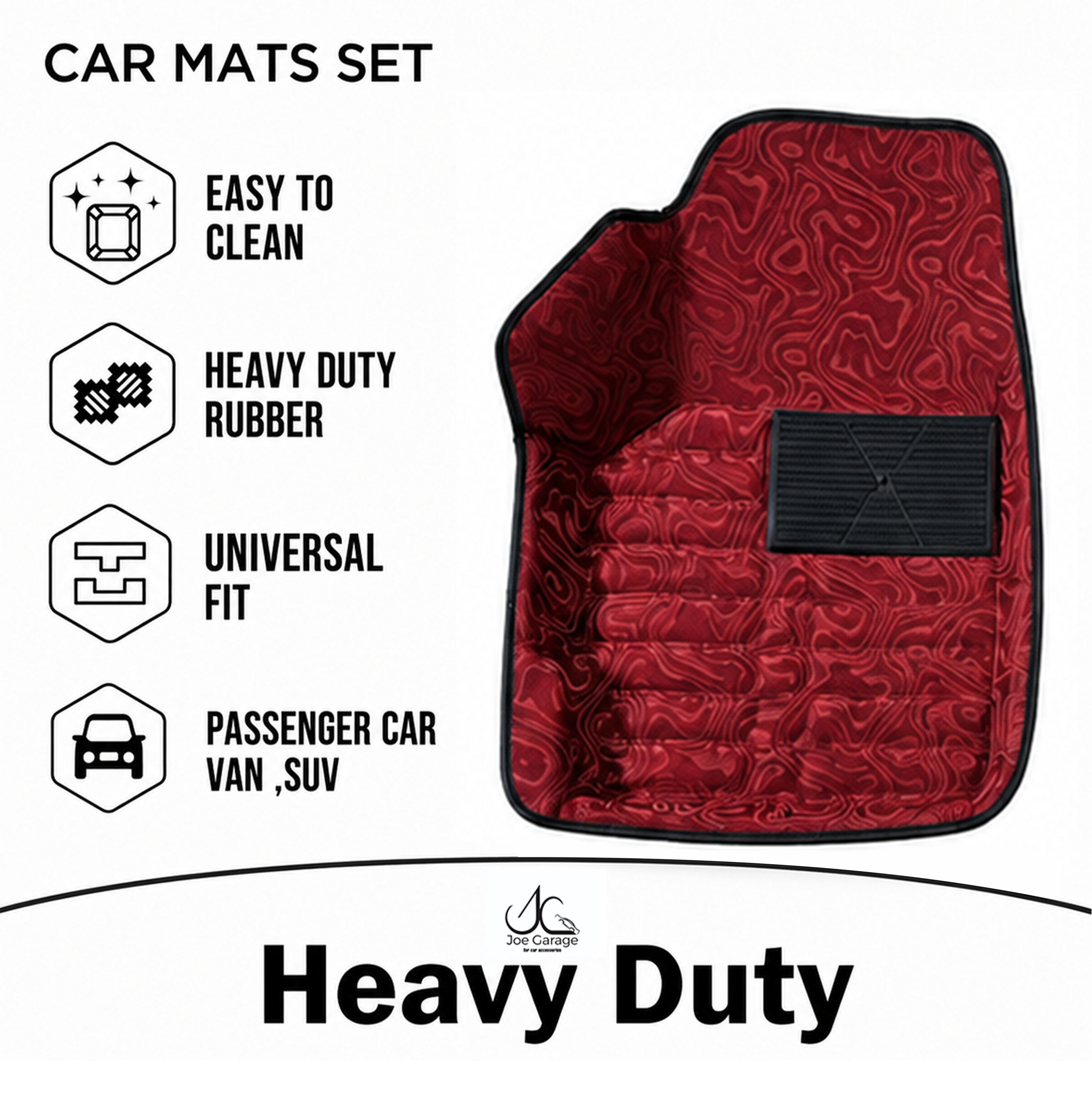 Mawja Car Mats Royal Maroon Edition